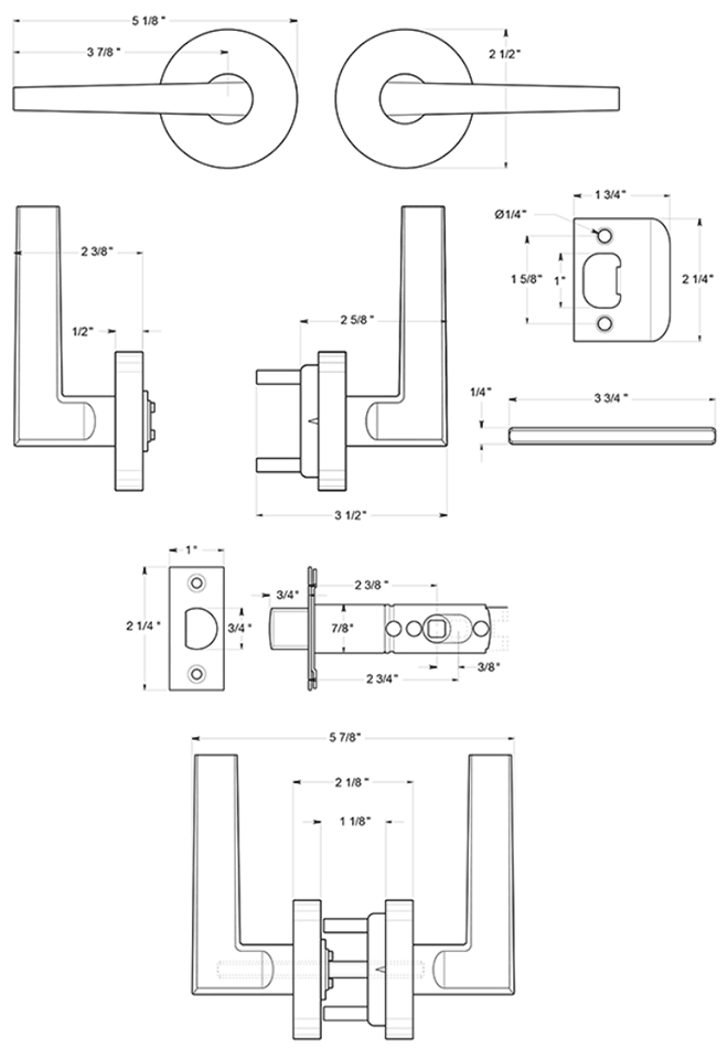 Deltana [ZPLR3] Door Lever