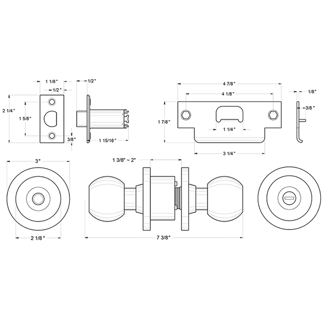 Deltana [CL102EAC] Door Knob