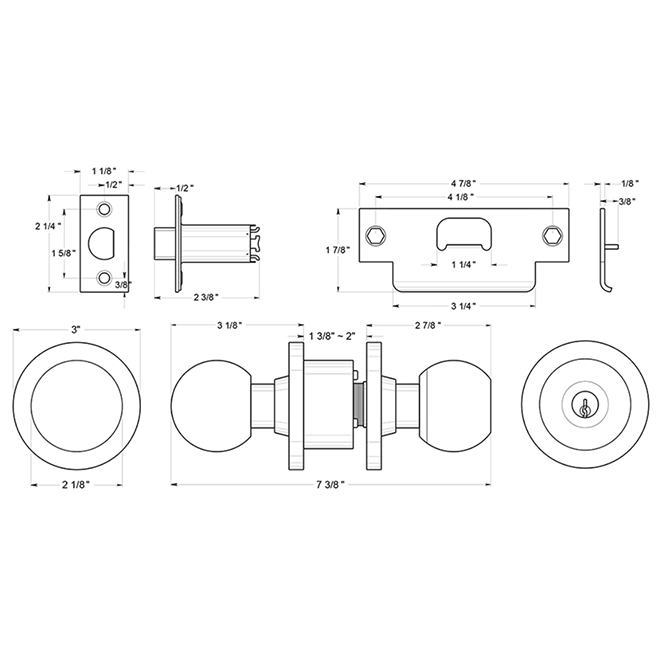 Deltana [CL104EAC] Door Knob