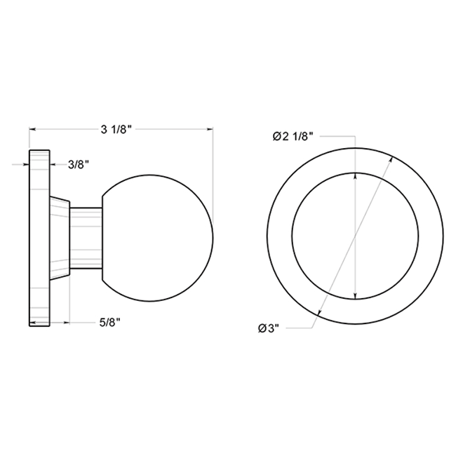 Deltana [CL515EVC] Door Knob