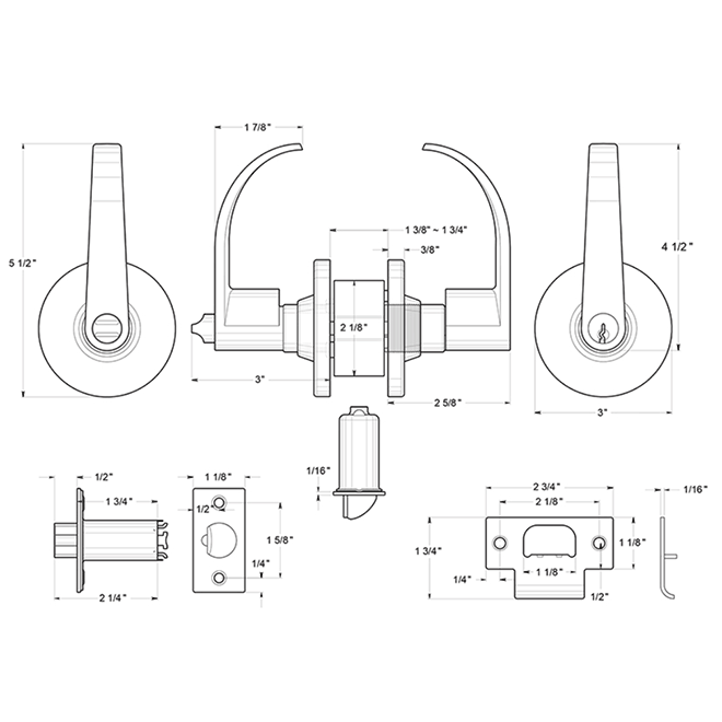 Deltana [CL400EL] Door Lever