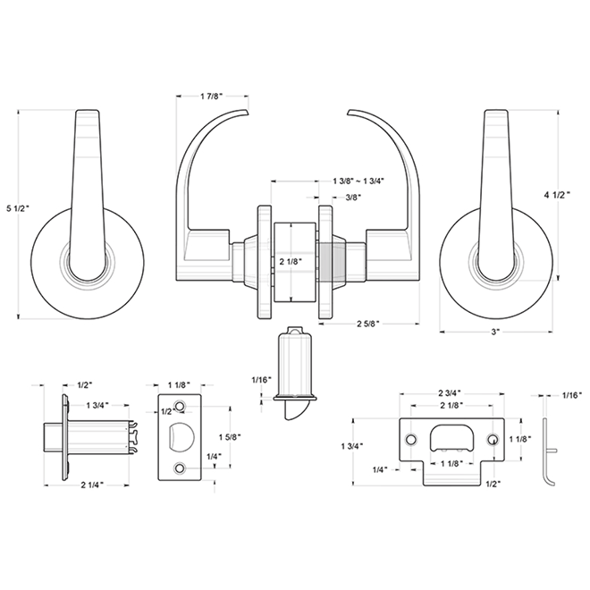 Deltana [CL401EL] Door Lever