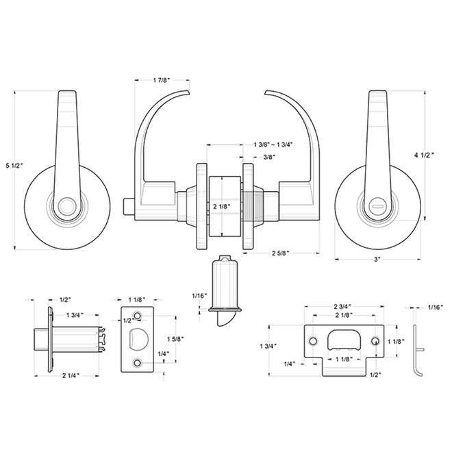 Deltana [CL402EL] Door Lever