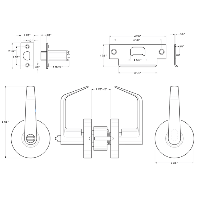 Deltana [CL500ECCNC] Door Lever