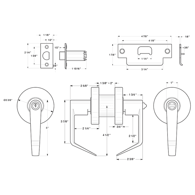 Deltana [CL500EVC] Door Lever