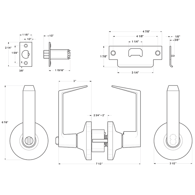 Deltana [CL500FRCNC] Door Lever