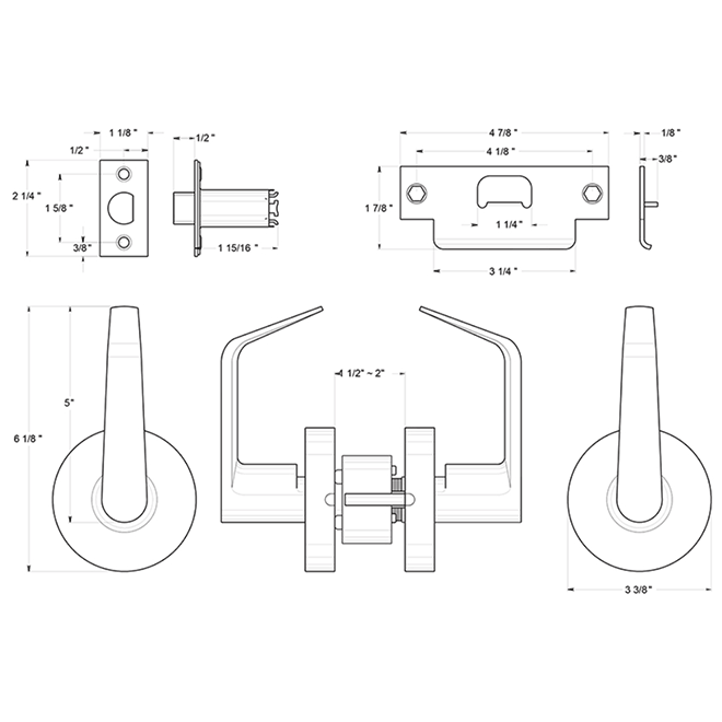 Deltana [CL501EVC] Door Lever