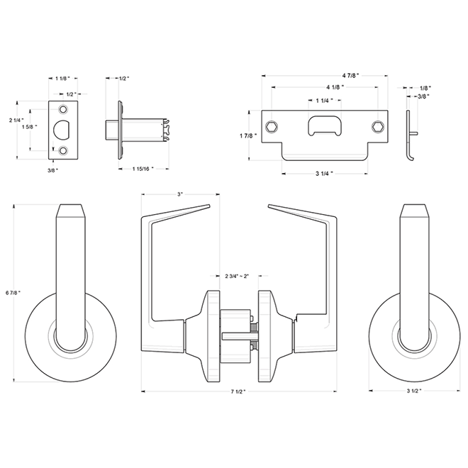 Deltana [CL501FLC] Door Lever