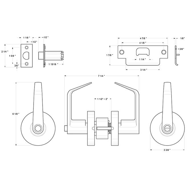 Deltana [CL502EVC] Door Lever