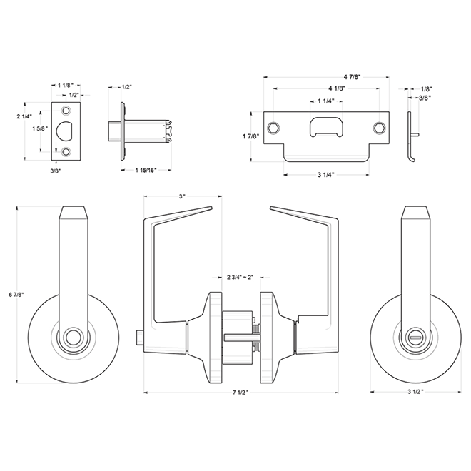 Deltana [CL502FLC] Door Lever