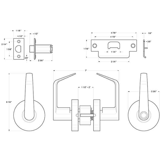 Deltana [CL504ECCNC] Door Lever