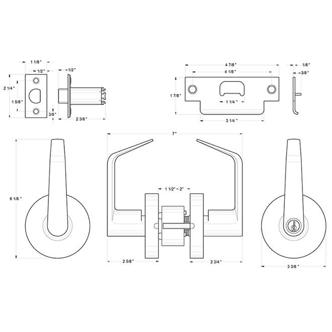 Deltana [CL504EVC] Door Lever