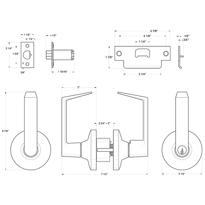 Deltana [CL504FLC] Door Lever