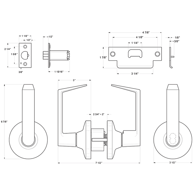 Deltana [CL504FRCNC] Door Lever