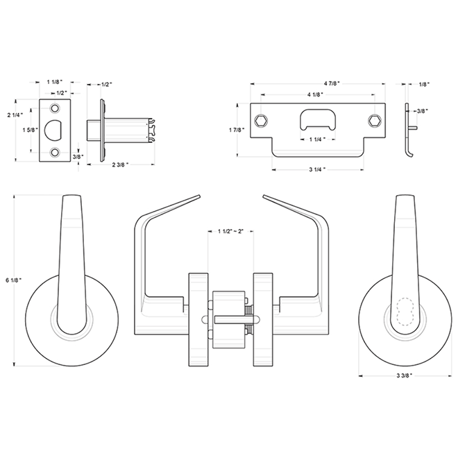 Deltana [CL509ECCNC] Door Lever