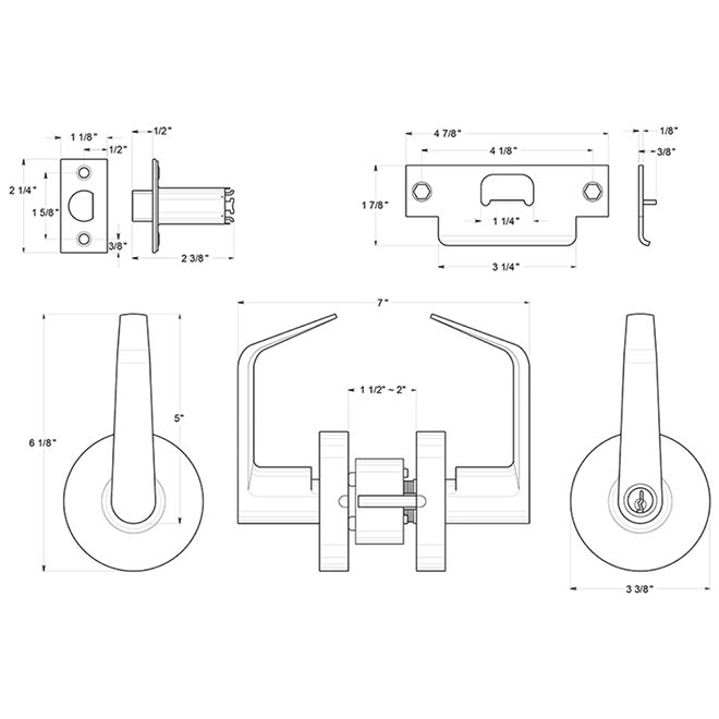 Deltana [CL509EVC] Door Lever