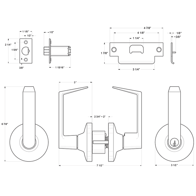 Deltana [CL500FLC] Door Lever