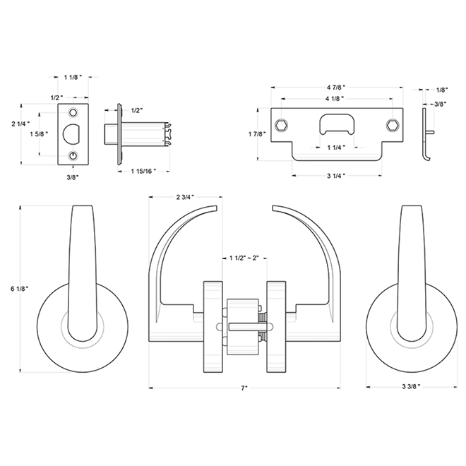 Deltana [CL601EVC] Door Lever