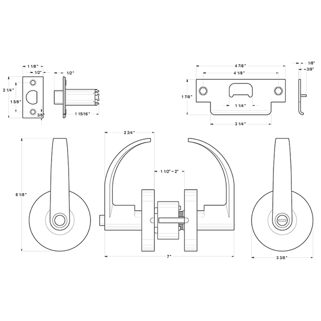 Deltana [CL602EVC] Door Lever