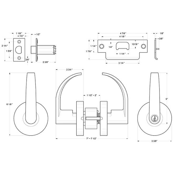 Deltana [CL604EVC] Door Lever