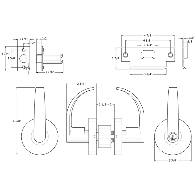 Deltana [CL609EVC] Door Lever