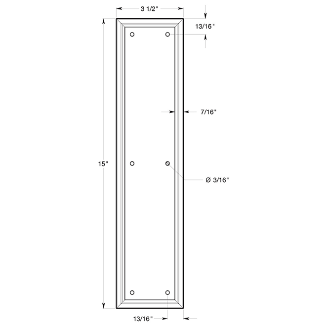 Deltana [PP2280] Door Push Plate Handle
