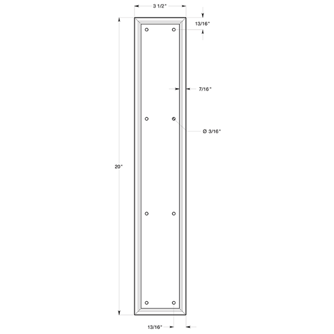Deltana [PP2281] Door Push Plate Handle