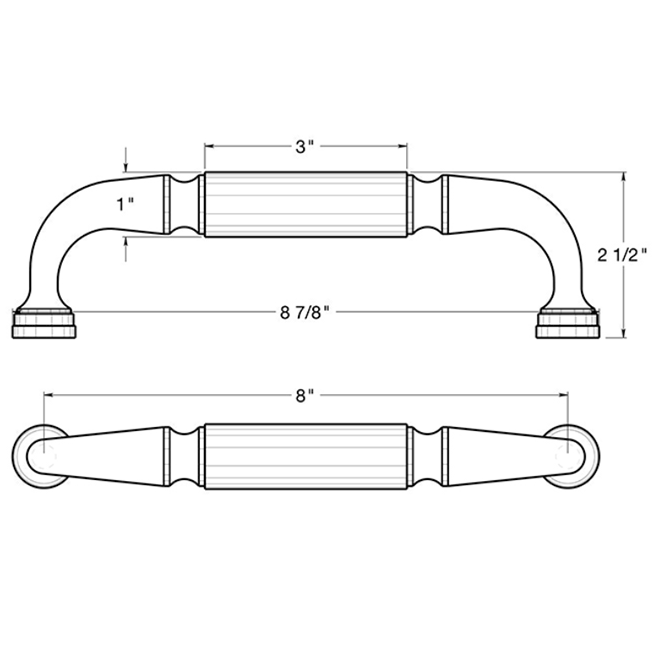 Deltana DP2574 Thru-Bolt Door Pull