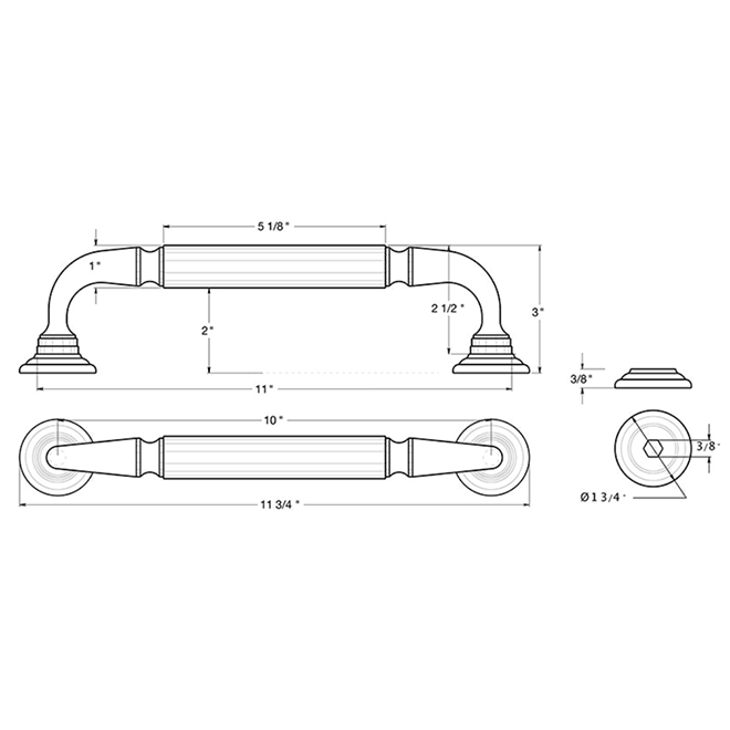 Deltana DP2578 Thru-Bolt Door Pull