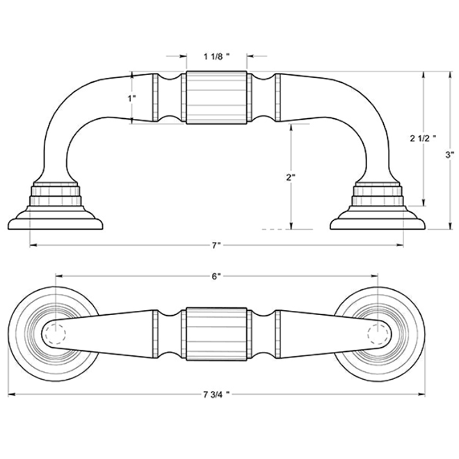 Deltana DP675 Thru-Bolt Door Pull