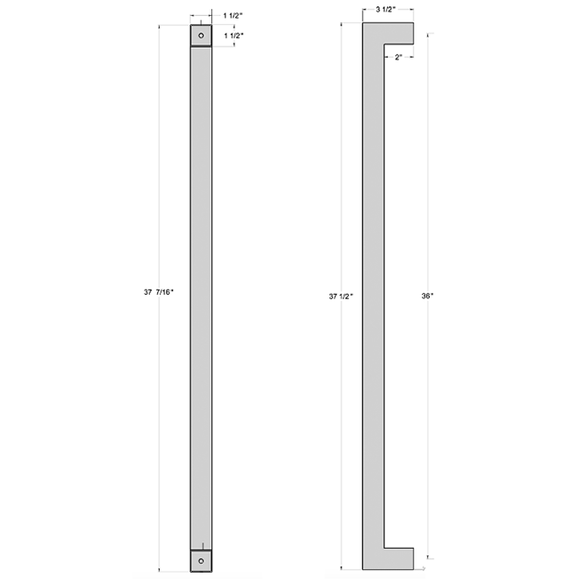 Deltana SSP3615 Single Side Door Pull