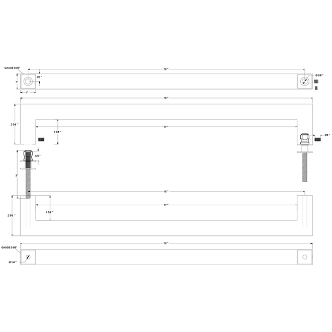 Deltana SSPBB1810 Back-To-Back Door Pull