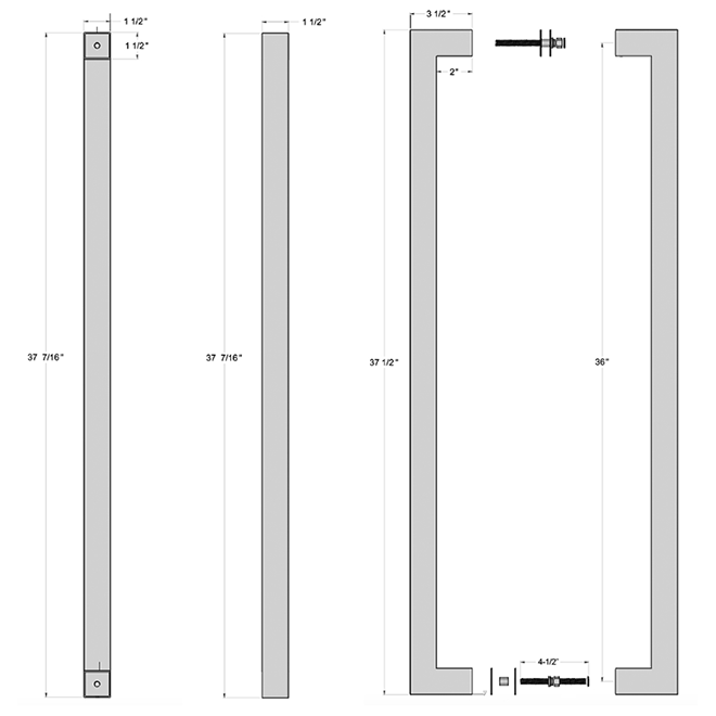 Deltana SSPBB3615 Back-To-Back Door Pull