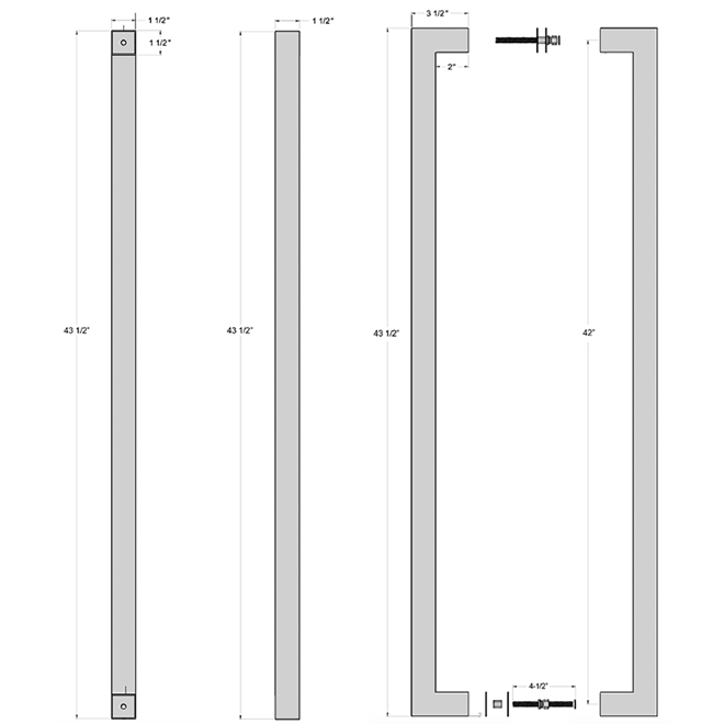 Deltana SSPBB4215 Back-To-Back Door Pull