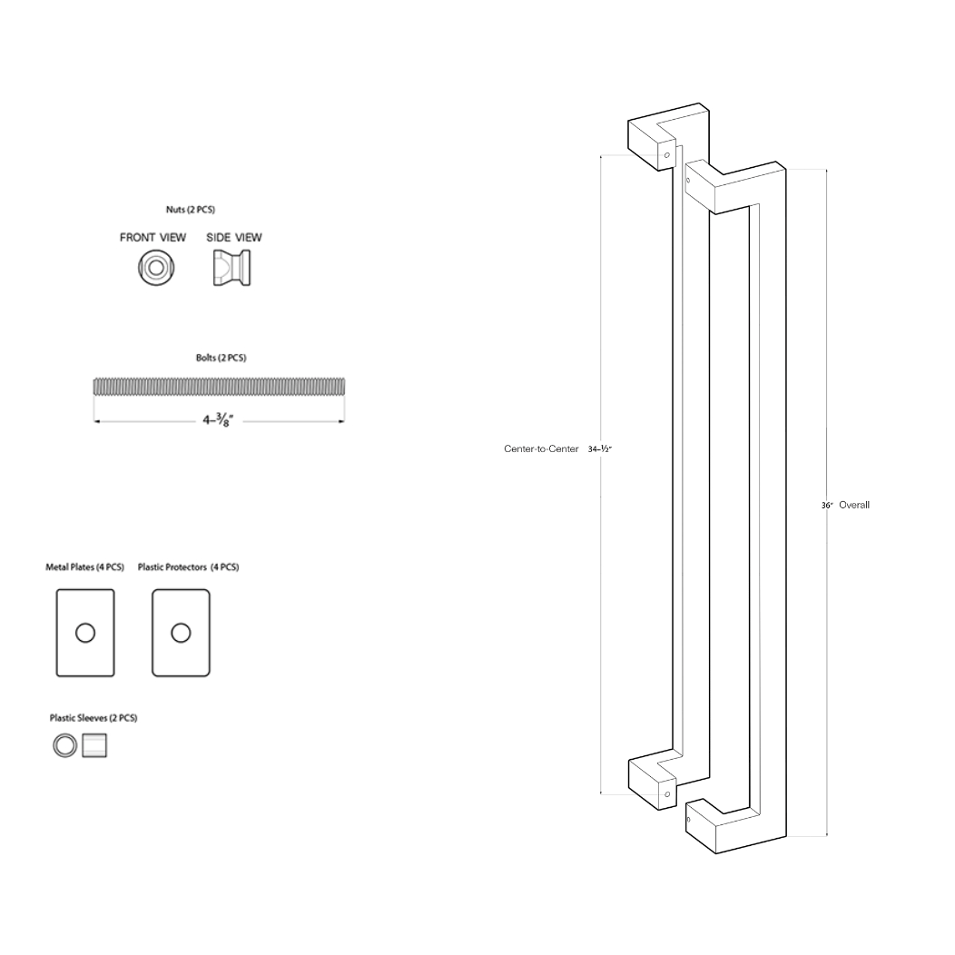 Deltana SSPOBB36 Back-To-Back Door Pull