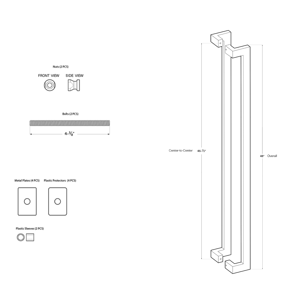 Deltana SSPOBB48 Back-To-Back Door Pull