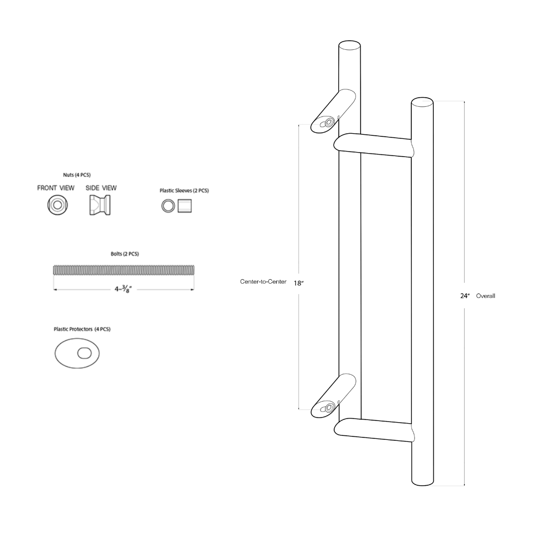 Deltana SSPORBB24 Back-To-Back Door Pull