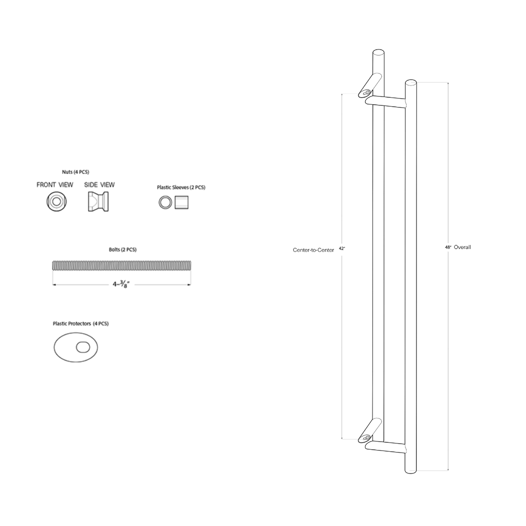 Deltana SSPORBB48 Back-To-Back Door Pull