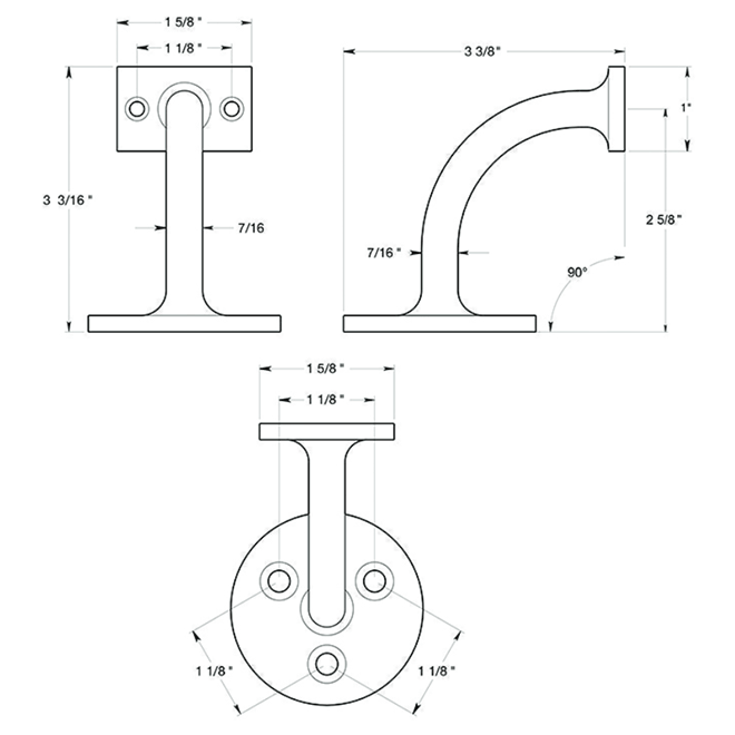 Deltana HRC175 Handrail Bracket