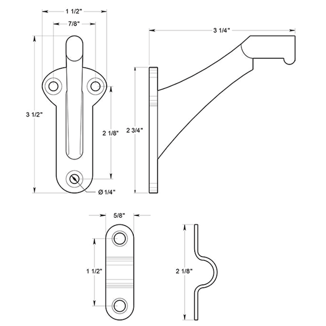 Deltana ZHRBB325 Handrail Bracket