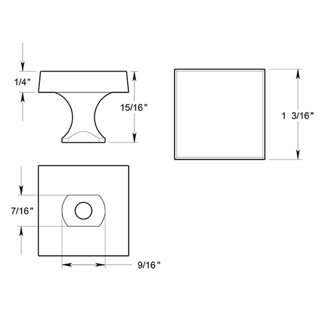 Deltana KSB Door Slide Bolt Knob