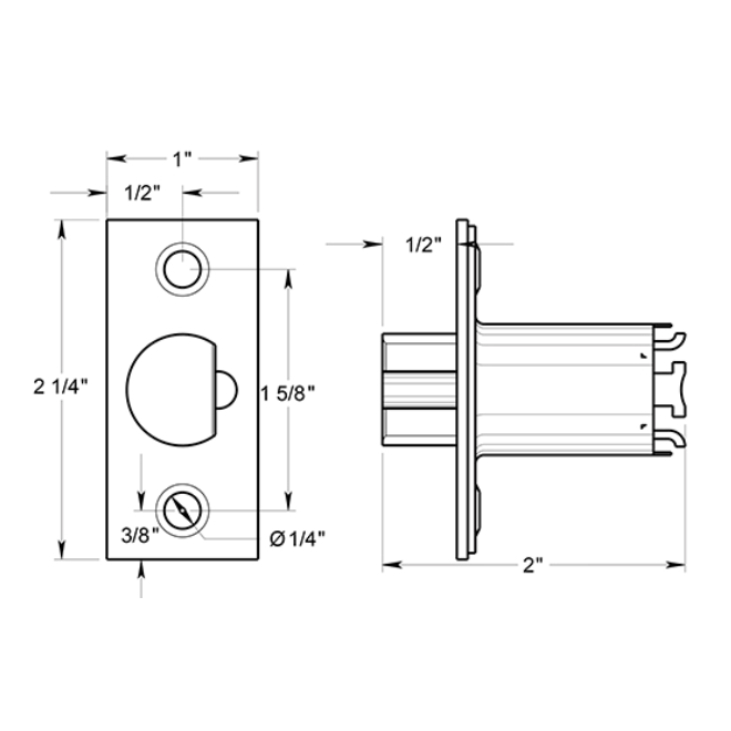 Deltana [G2RLE238] Door Deadbolt Latch