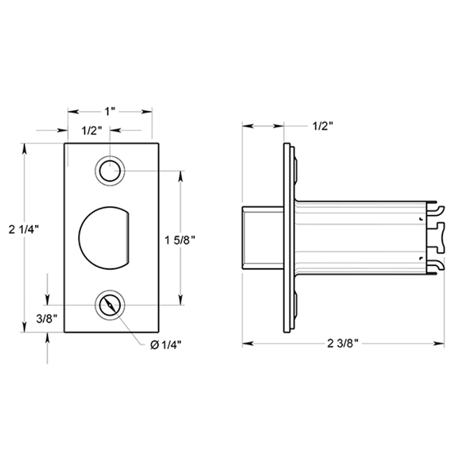 Deltana [G2RLP275] Door Deadbolt Latch