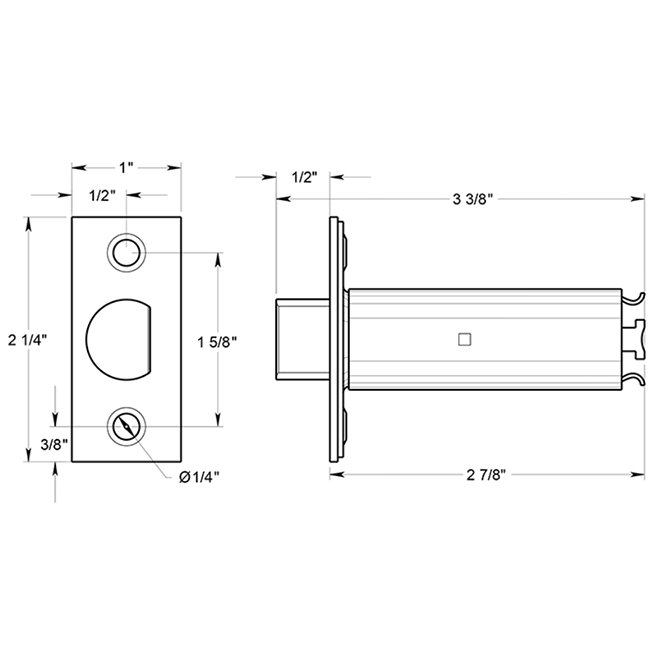 Deltana [G2RLP375] Door Deadbolt Latch