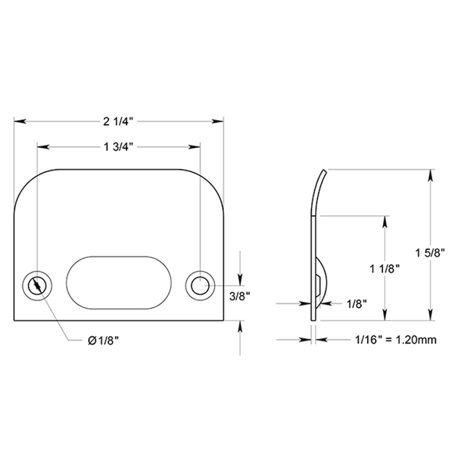 Deltana FLSP335 Door Ball Catch Strike