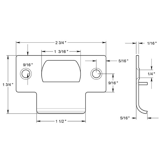 Deltana SPTS275 Door Strike Plate