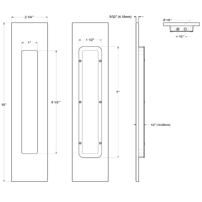 Deltana FP10225 Pocket Door Flush Pull