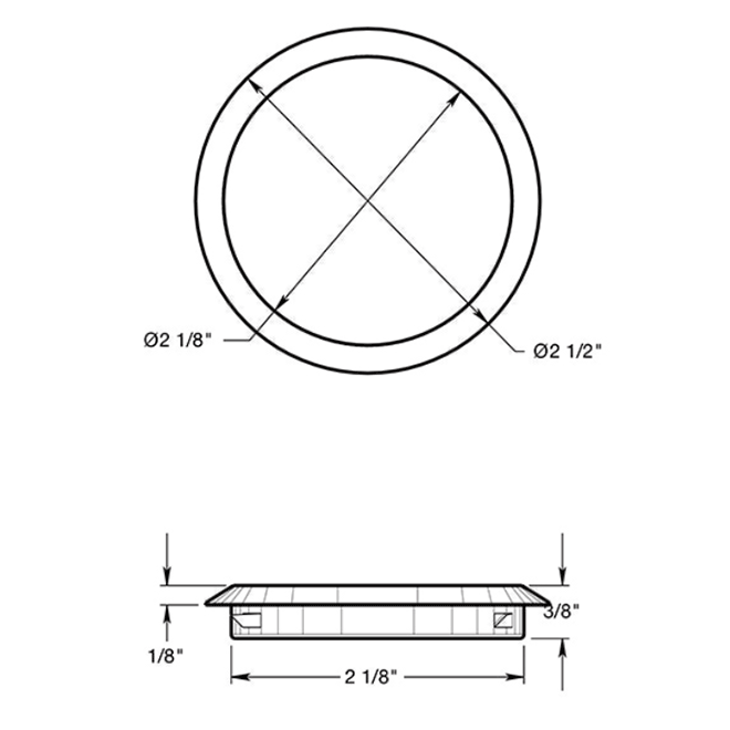 Deltana FP221R Pocket Door Flush Pull