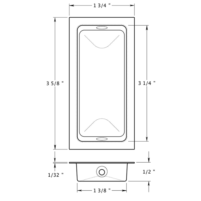 Deltana FP227 Pocket Door Flush Pull Deltana FP227 Pocket Door Flush Pull