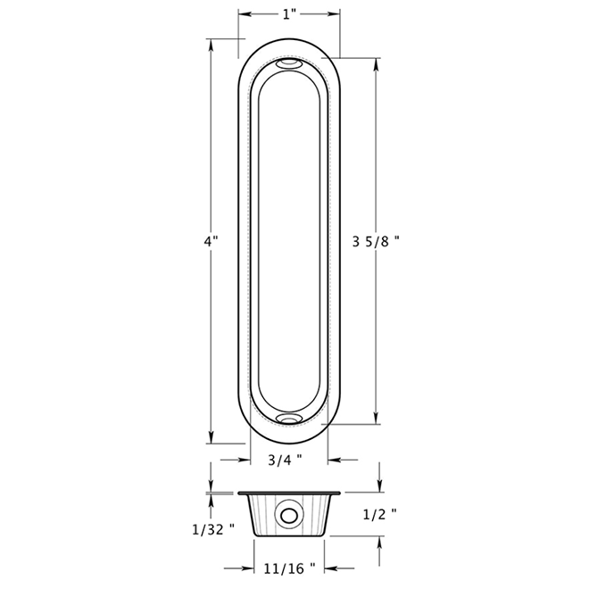 Deltana FP828 Pocket Door Flush Pull